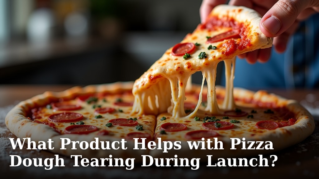 What Product Helps with Pizza Dough Tearing During Launch?